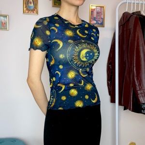 FOREVER21 Mesh Sun&Moon Top